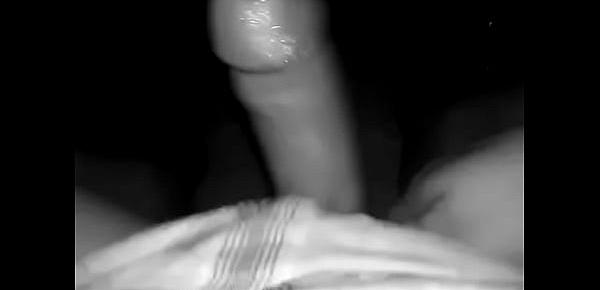  Hubby beating his dick one evening - horny solo